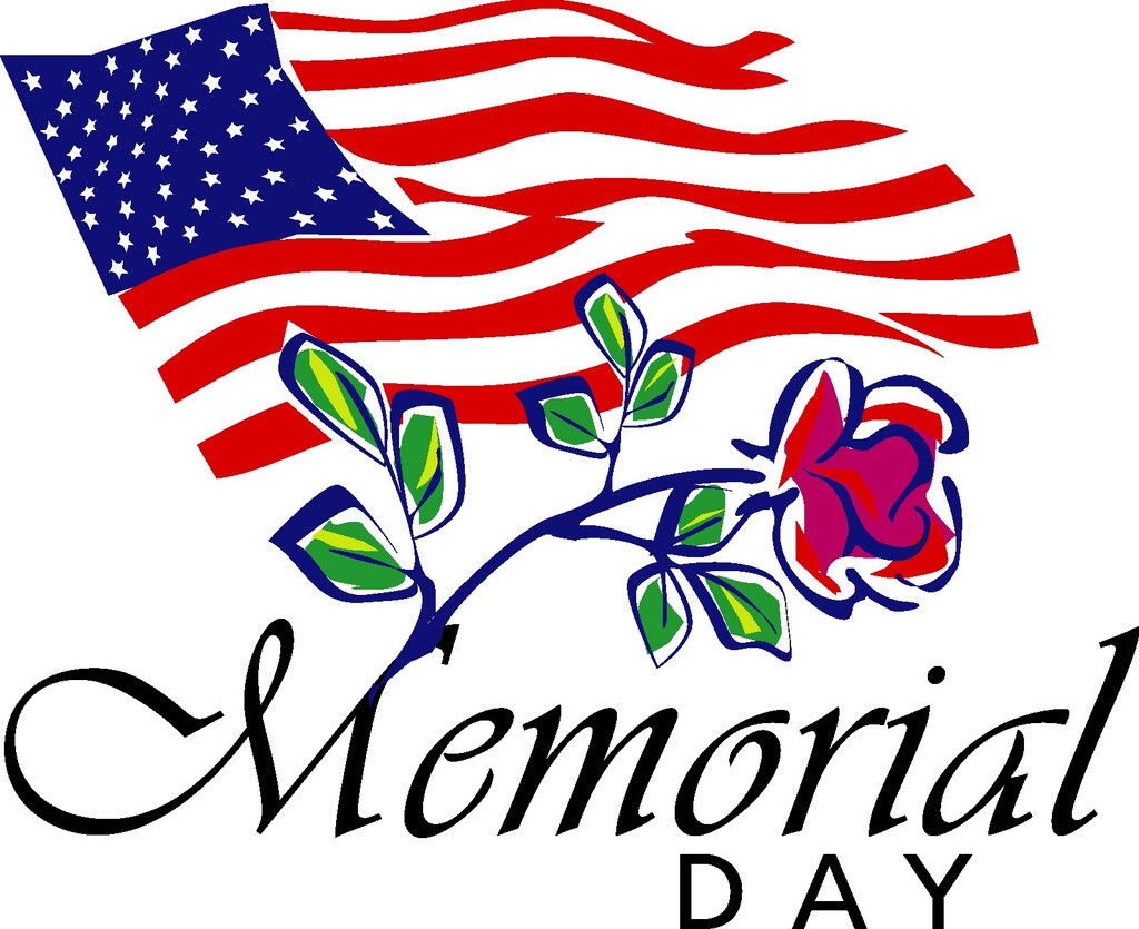 United States Flag with word "Memorial Day"